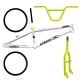 KIT BMX MONTAGEM QUADRO + GARFO + CANOTE + GUIDÃO + ARO + ABRAÇADEIRA BRANCO/AMARELO NEON