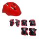 KIT SEGURANÇA INFANTIL CAPACETE+JOELHEIRA+COTOVELEIRA VERMELHO
