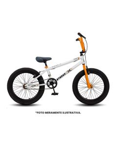 BICICLETA BMX ARO 20" PRO-X VELO1 AÇO BRANCO/LARANJA