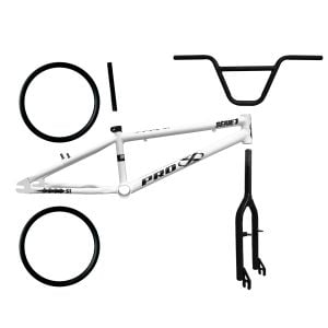 KIT BMX PRO-X SERIE 1 ARO 20 BRANCO/PRETO